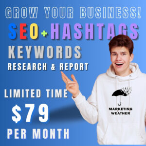 SEO, Hashtags, Keywords Research & Report